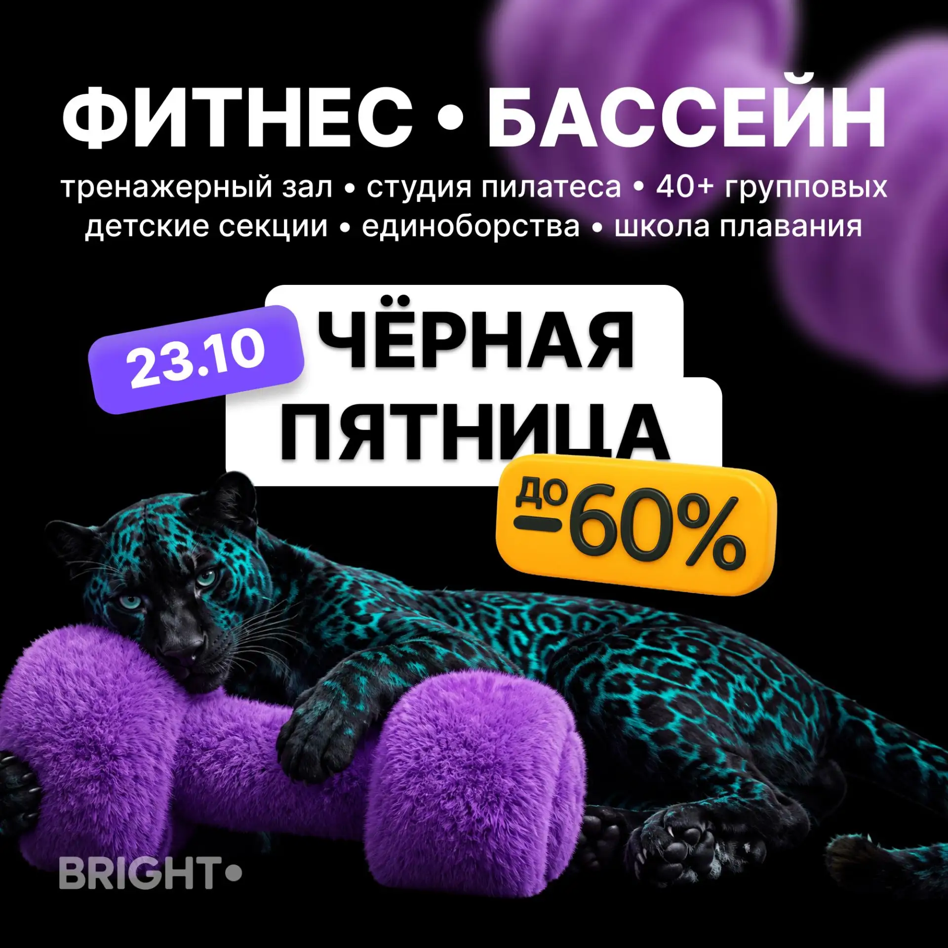 🐆 ОХОТА НАЧИНАЕТСЯ! ЧЕРНАЯ ПЯТНИЦА В ФИТНЕС-КЛУБЕ С БАССЕЙНОМ — СКИДКИ ДО 60%!