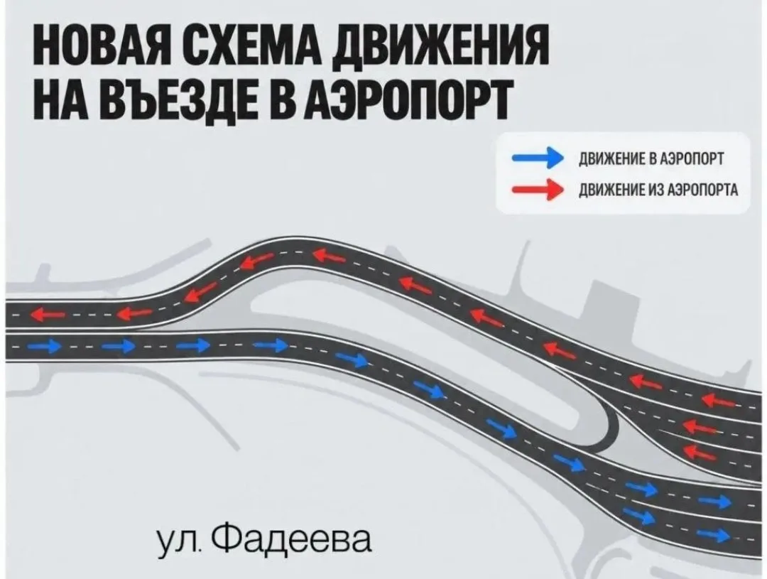 С 9 октября изменена схема движения транспорта перед аэропортом Краснодара