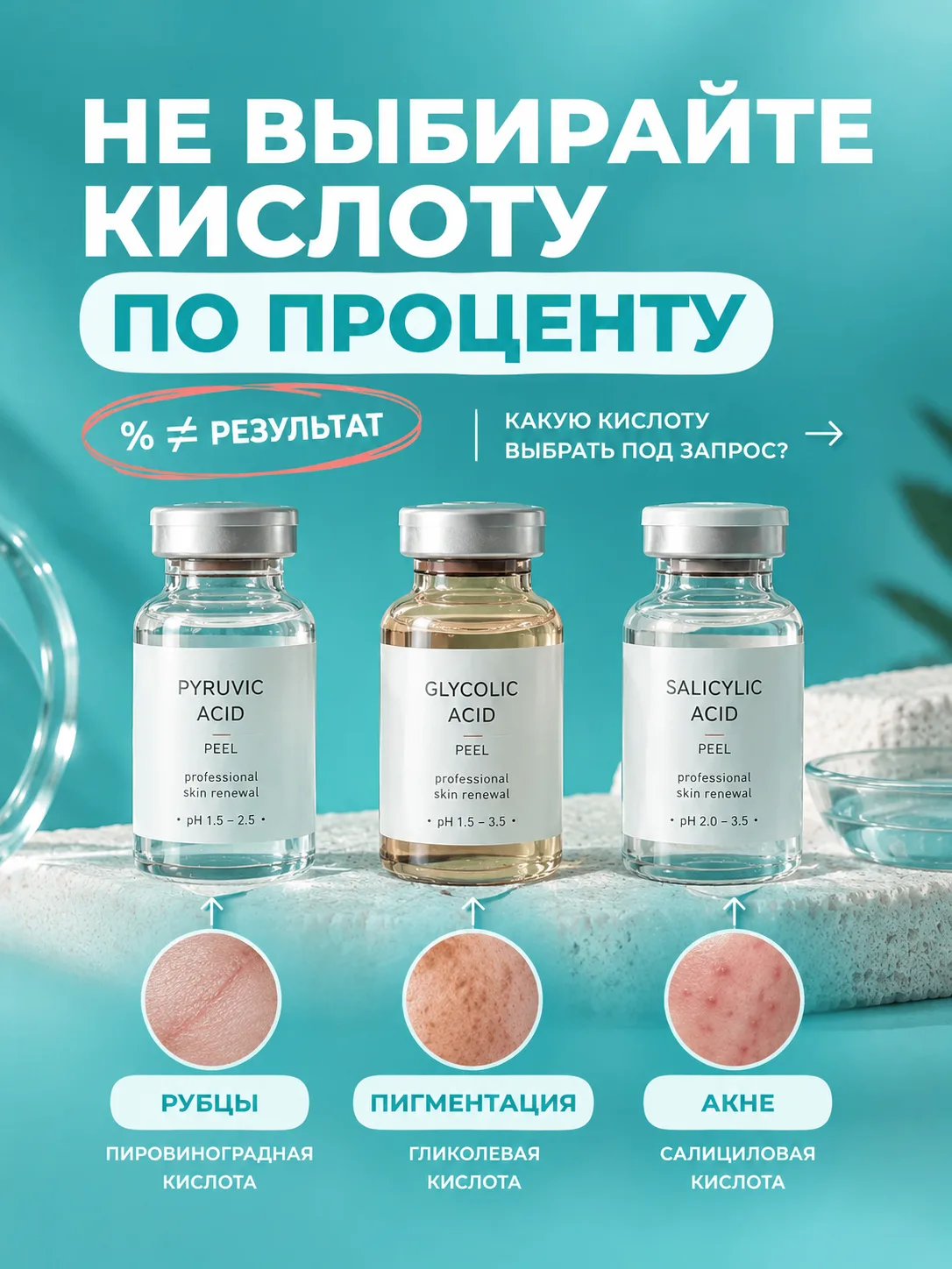 Шпаргалка: какую кислоту выбрать под запрос – и где косметологи чаще всего ошибаются 🧪