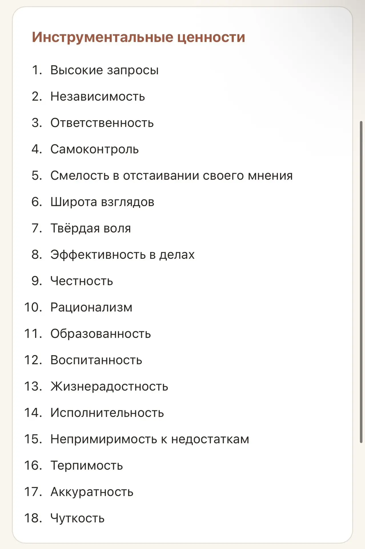 Мои результаты теста
