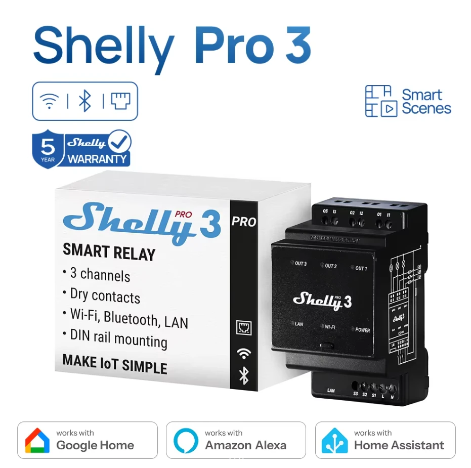 Трехфазное реле Shelly Pro 3: