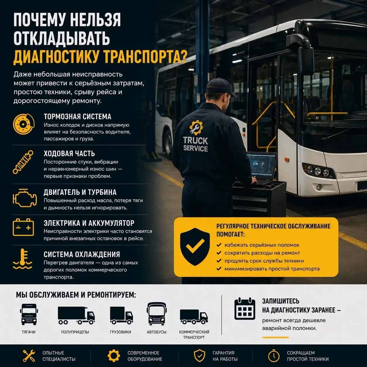 🚛 Почему нельзя откладывать диагностику транспорта?