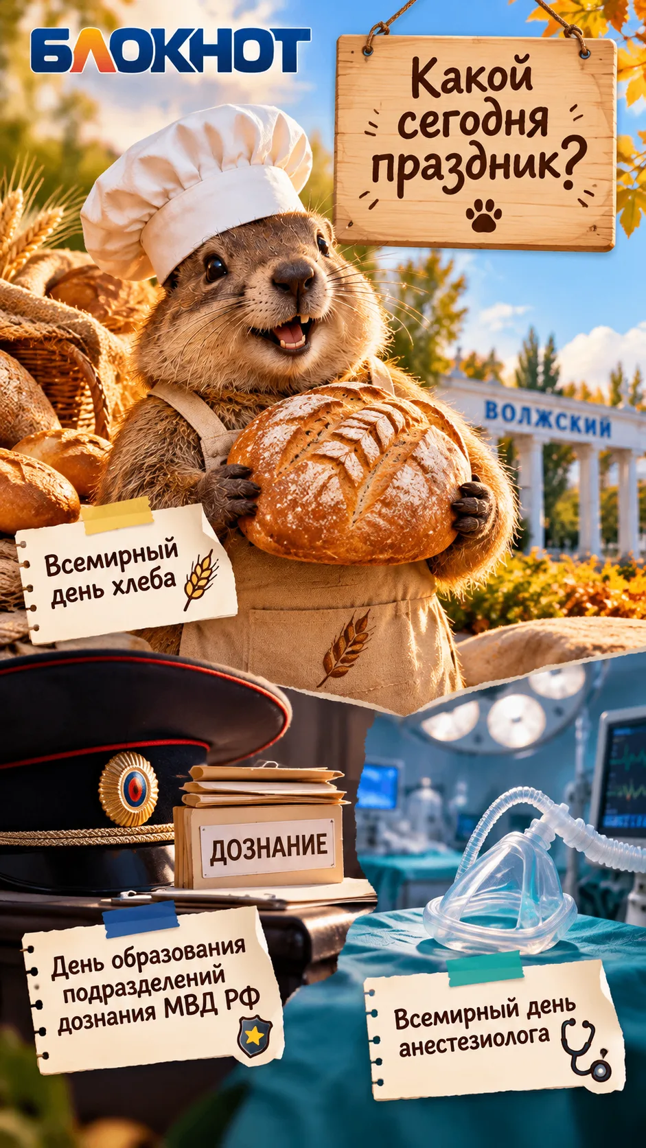 🐿️ Наш суслик уже с утра печёт хлеб и поздравляет всех с праздниками!