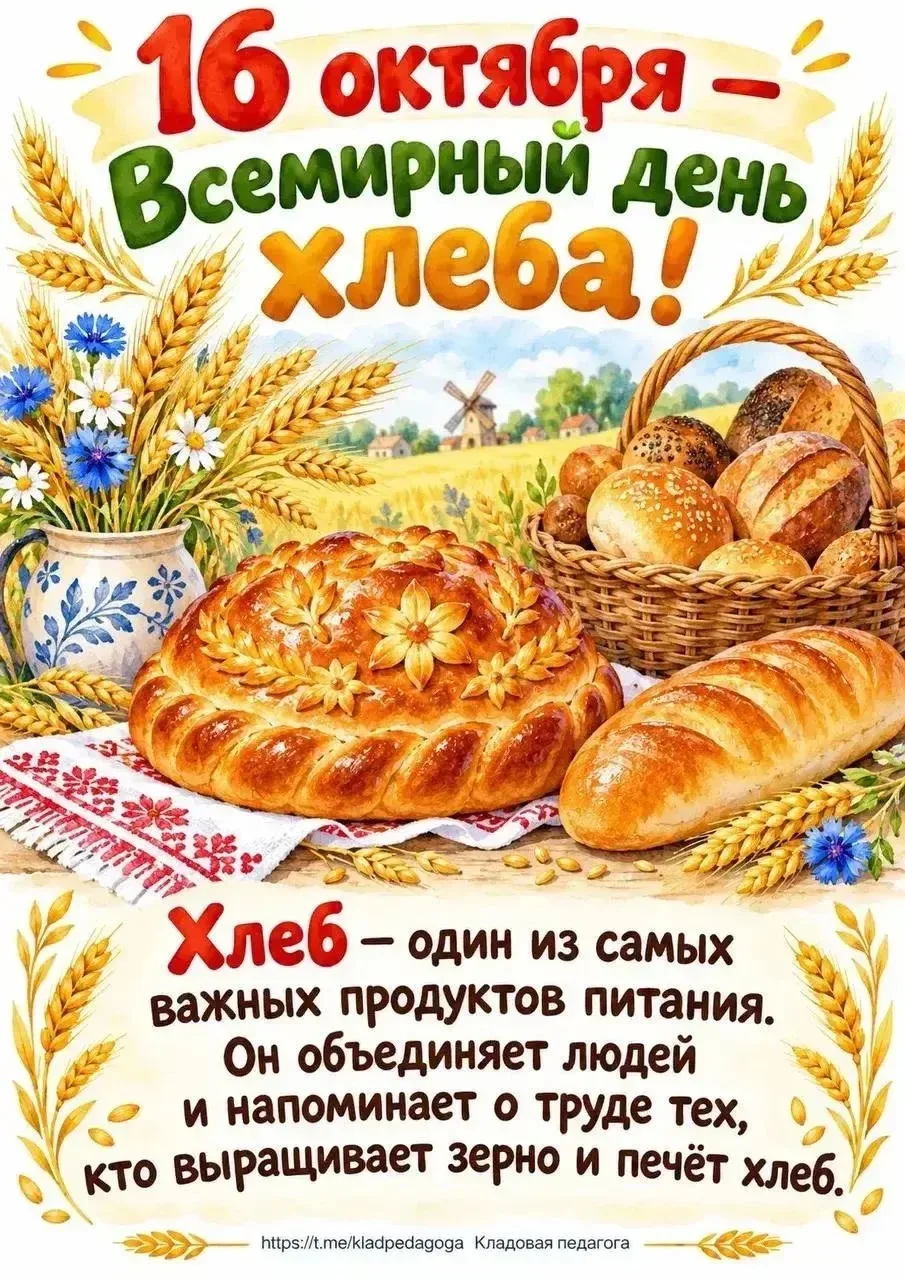 🍞 Главный спонсор перемены: сегодня Всемирный день хлеба! 🥖