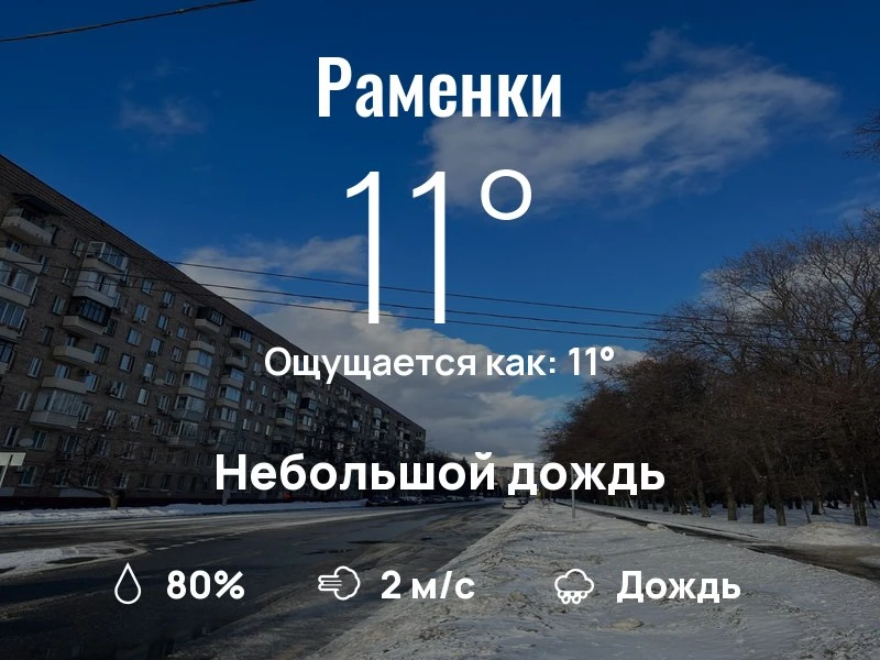 Что с погодой в Раменках?