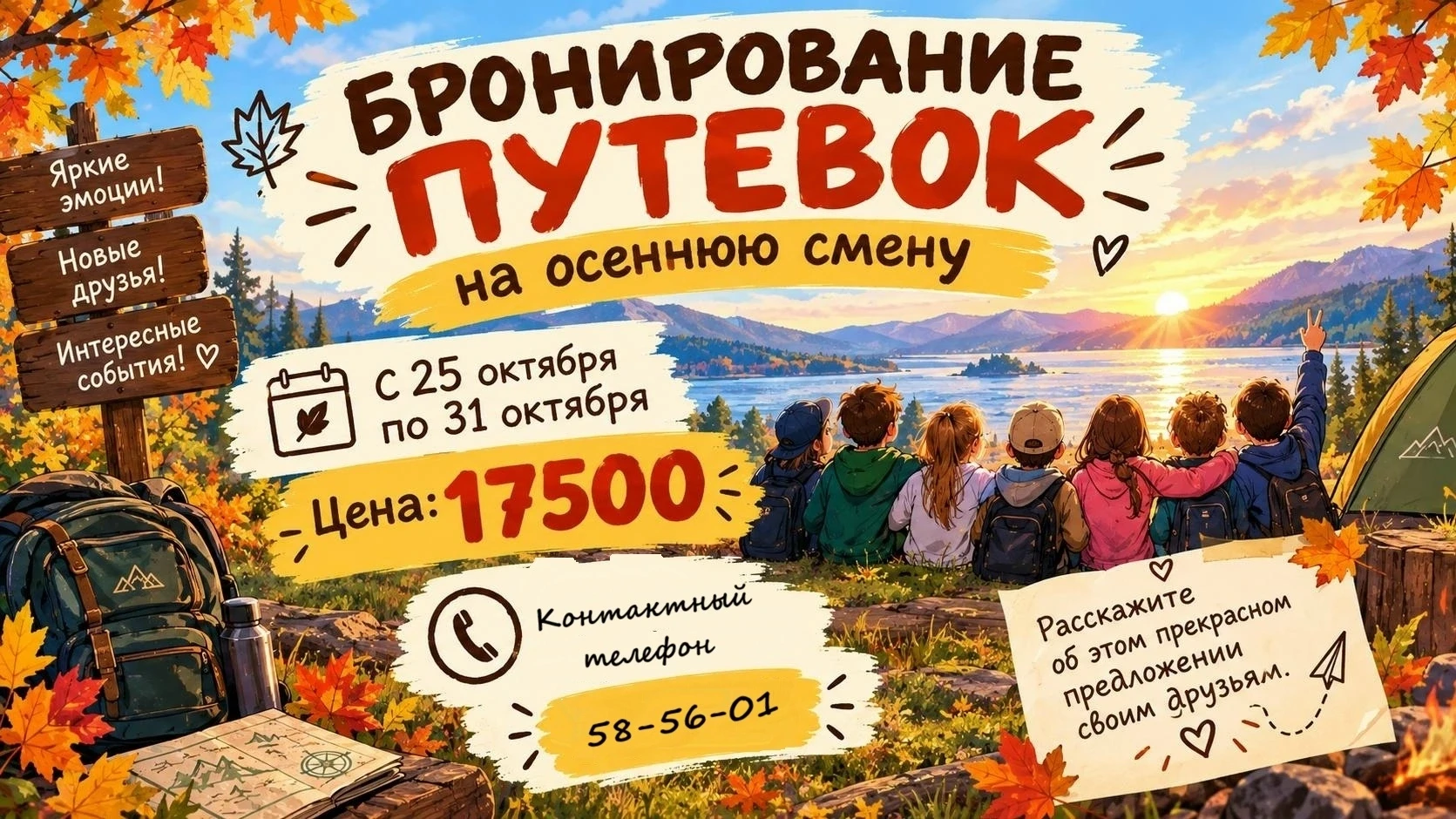 🍁Открыта запись на осеннюю каникулярную смену в ⛵детский оздоровительный лагерь «Алые ...
