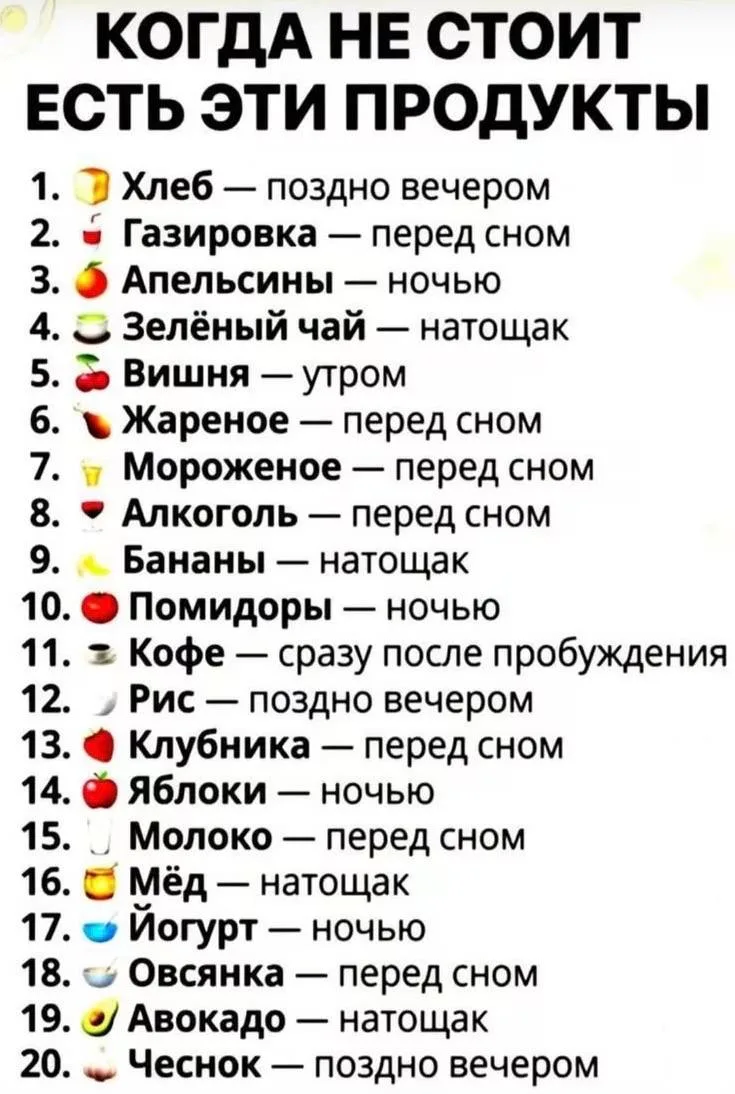 Когда не стоит употреблять эти продукты.