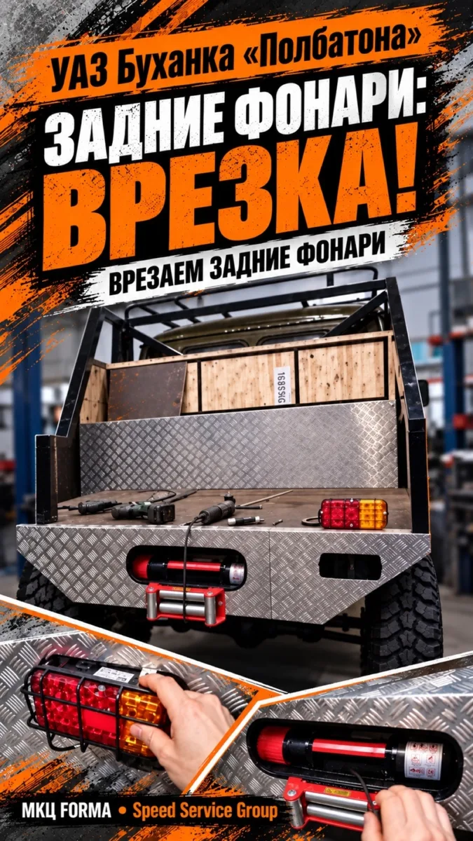 УАЗ Буханка ПОЛБАТОНА - Врезаем задние фонари.