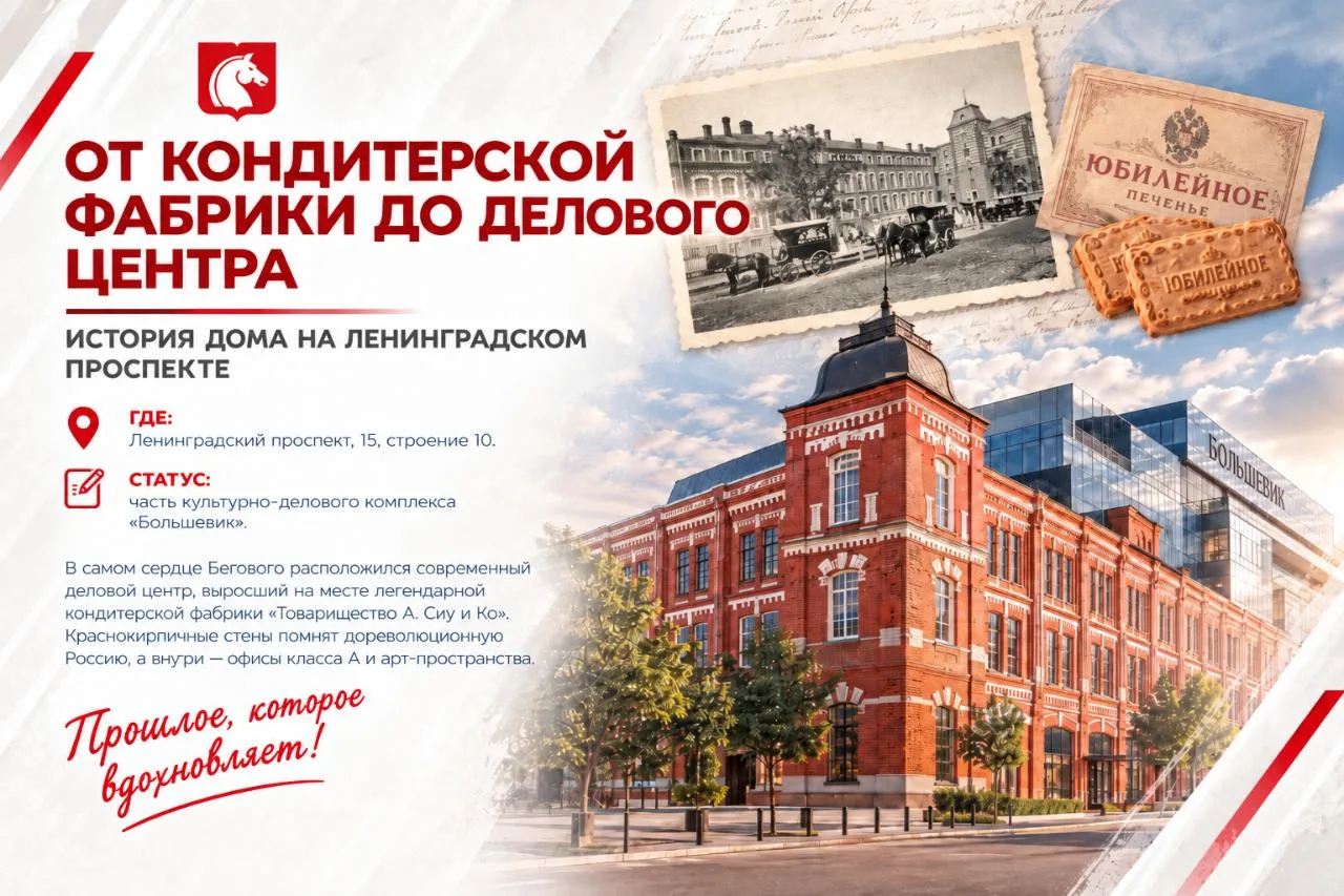 🏛️ От кондитерской фабрики до делового центра: история дома на Ленинградском проспекте