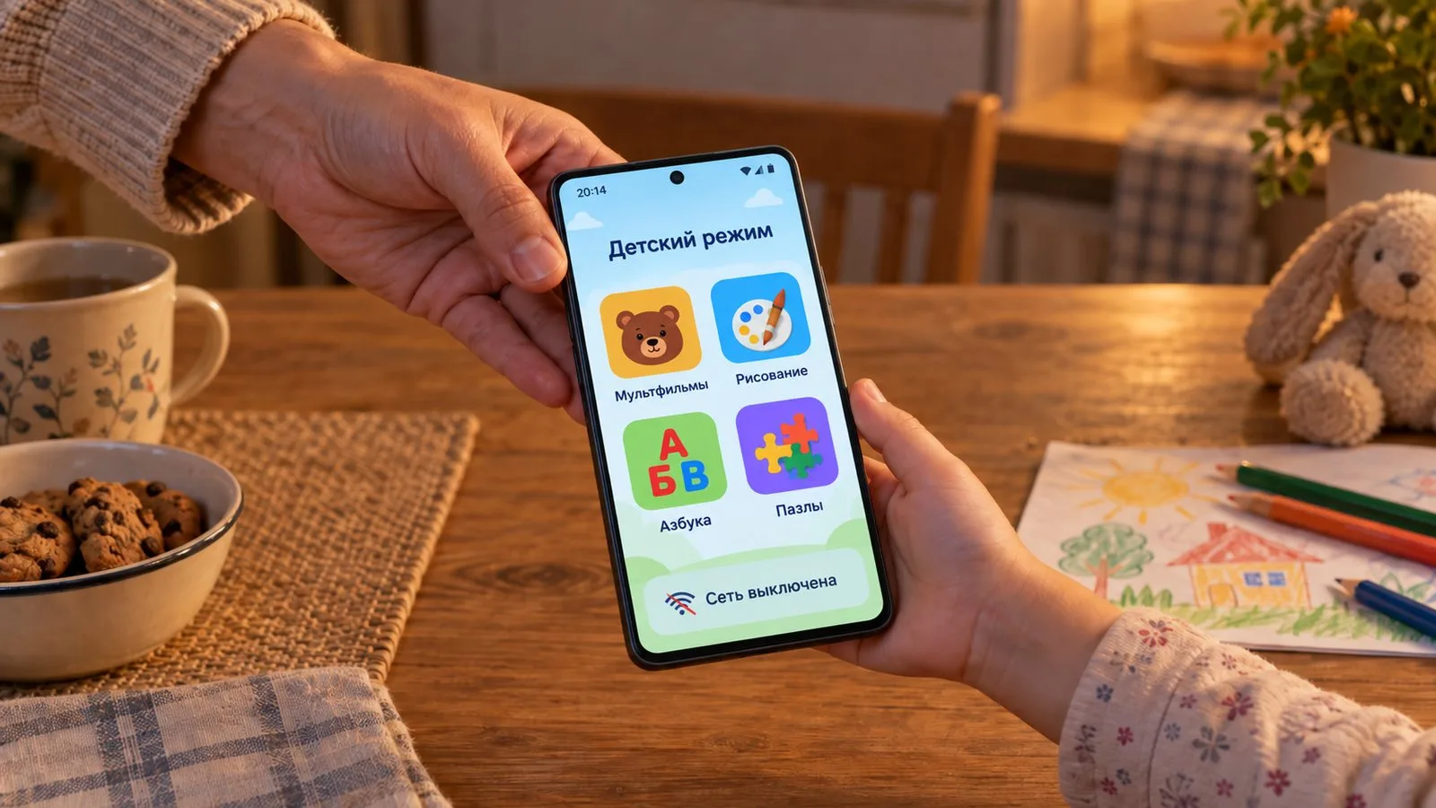 «Настройки → Особые функции → Детское пространство» — так детский режим realme открывал...