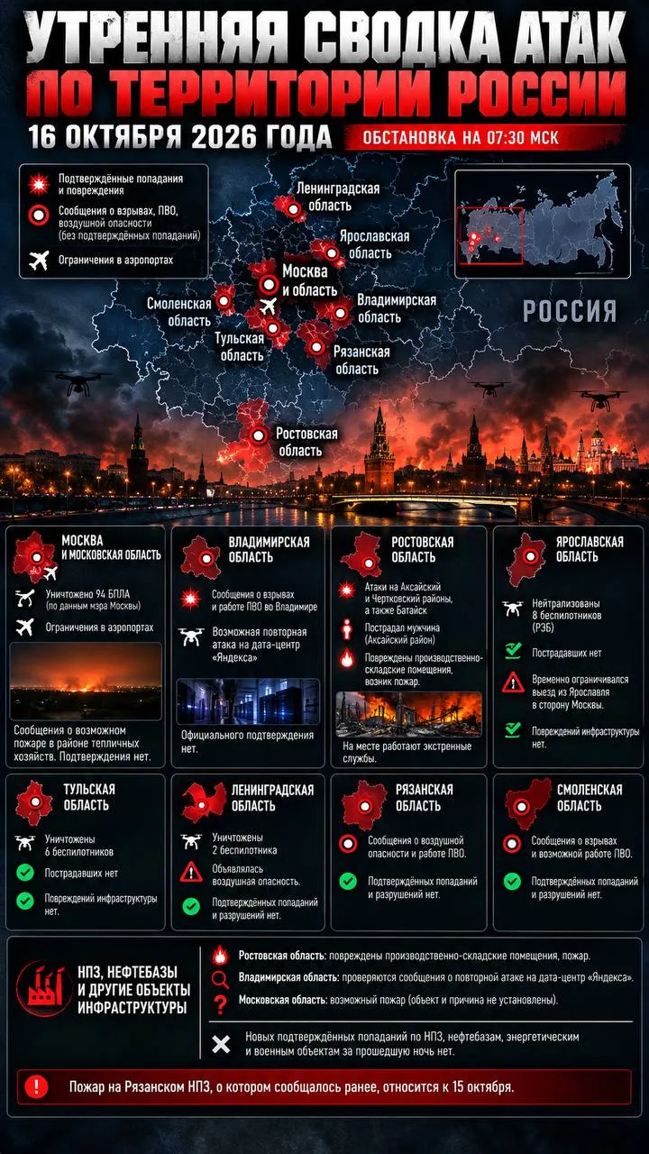 Утренняя сводка атак — 16 октября 2026 года