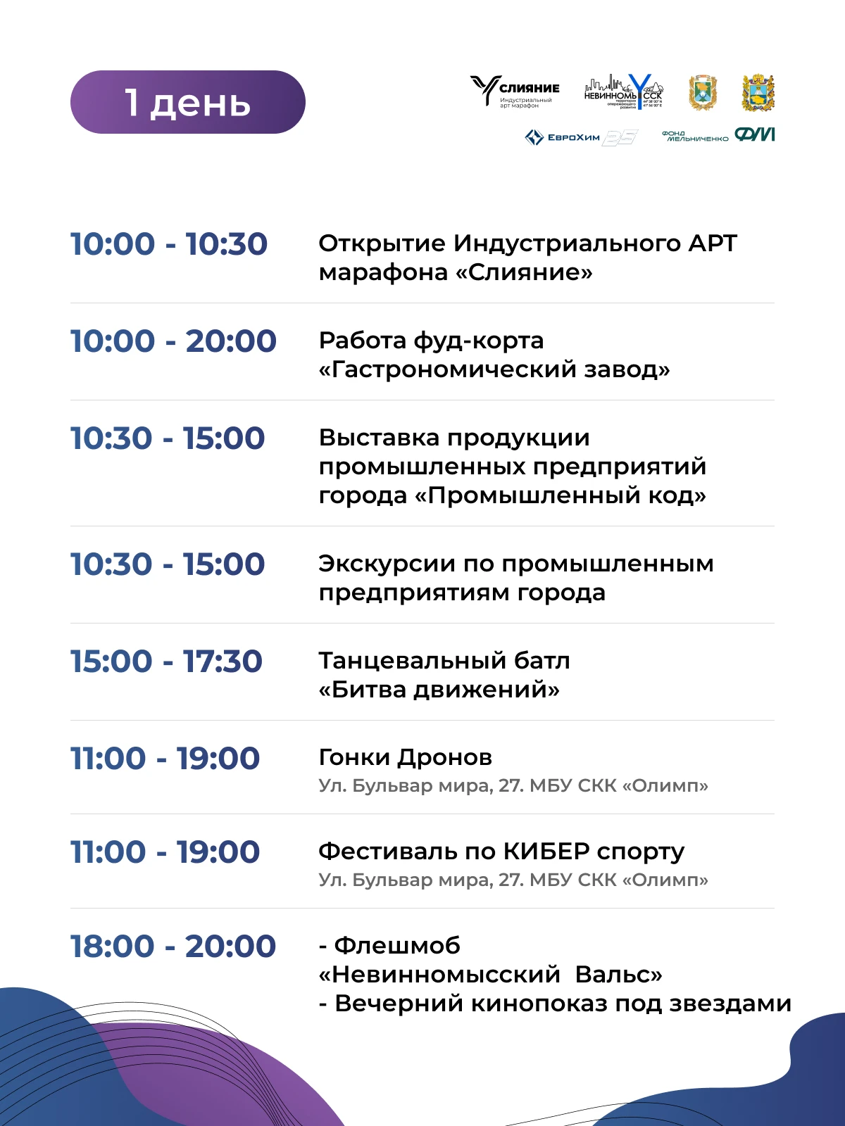 📌  Программа индустриального АРТ-марафона «Слияние»: что ждёт гостей 9 и 10 октября
