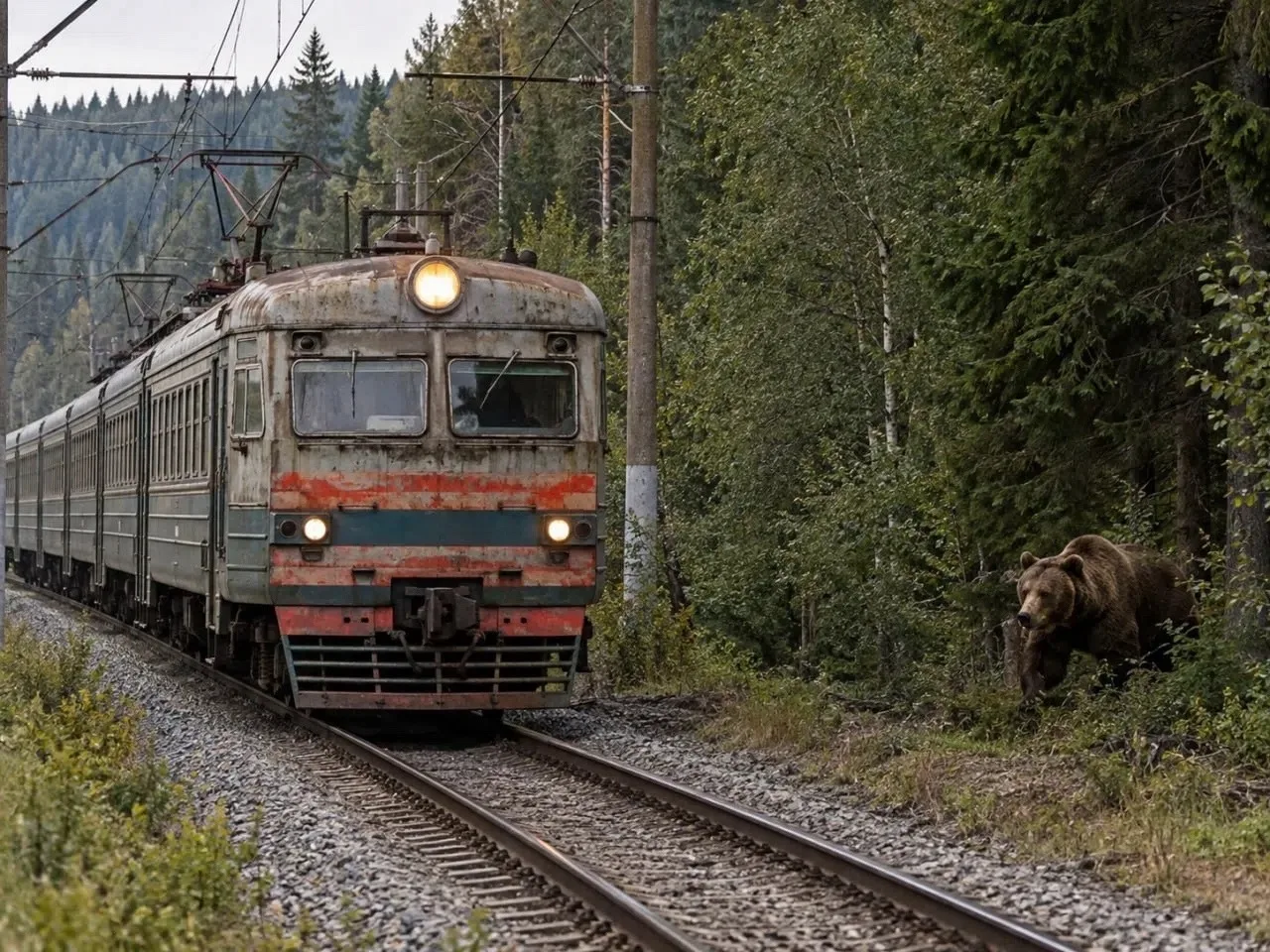 🐻 Под Лихославлем электричка насмерть сбила медведя