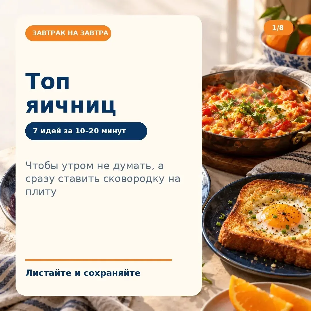 Что приготовить завтра на завтрак? Конечно, яичницу