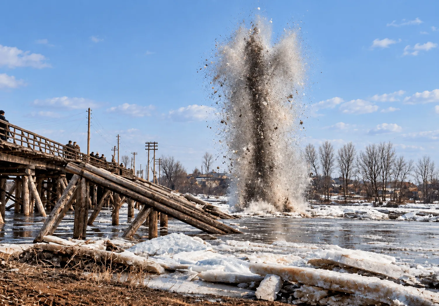 🌊 Богучар, 1963 год. Подрыв льда на реке Богучарке