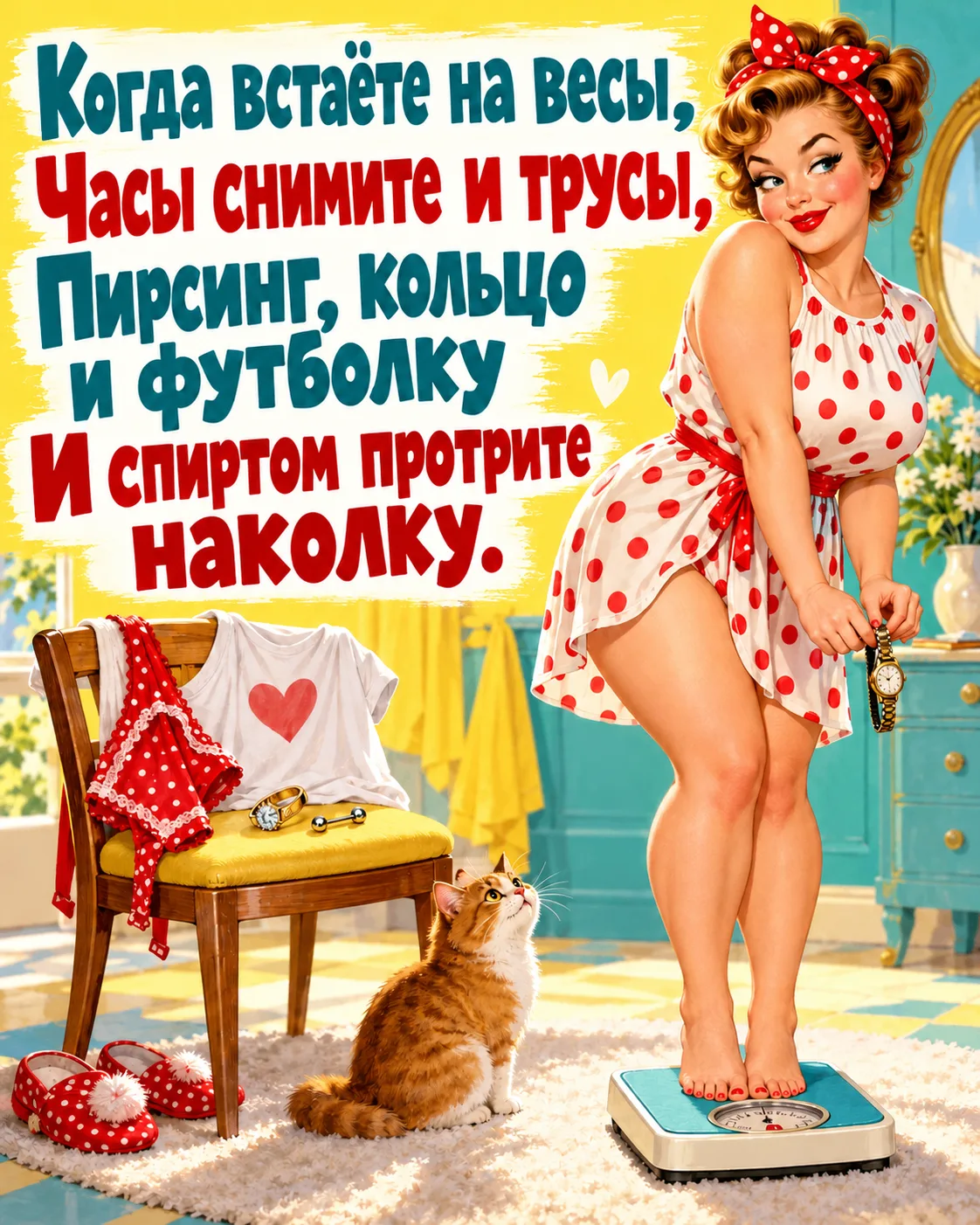 ⚖️ Купила весы, чтобы следить за фигурой. Теперь каждое утро у нас с ними скандал, и ни...