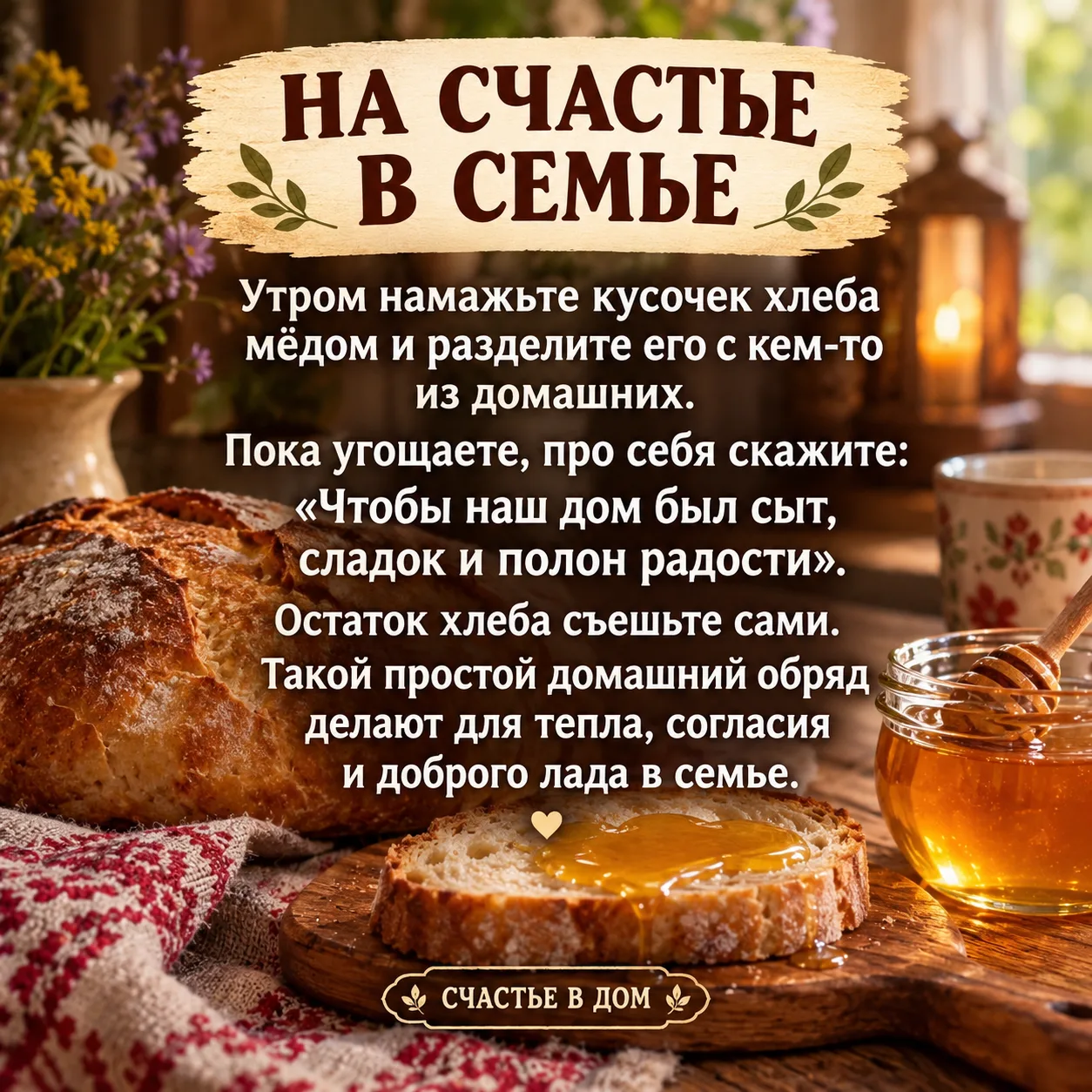 Счастье в дом.