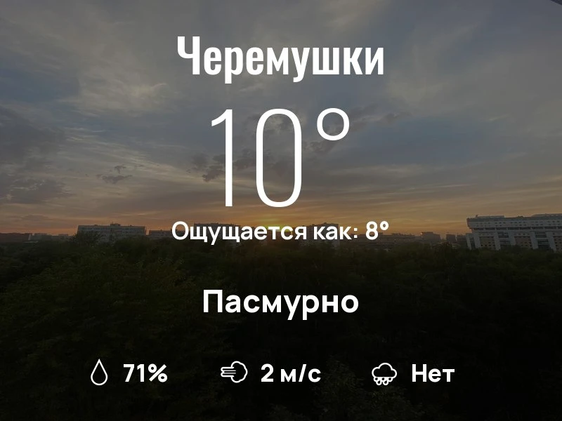 Что с погодой в Черёмушках?