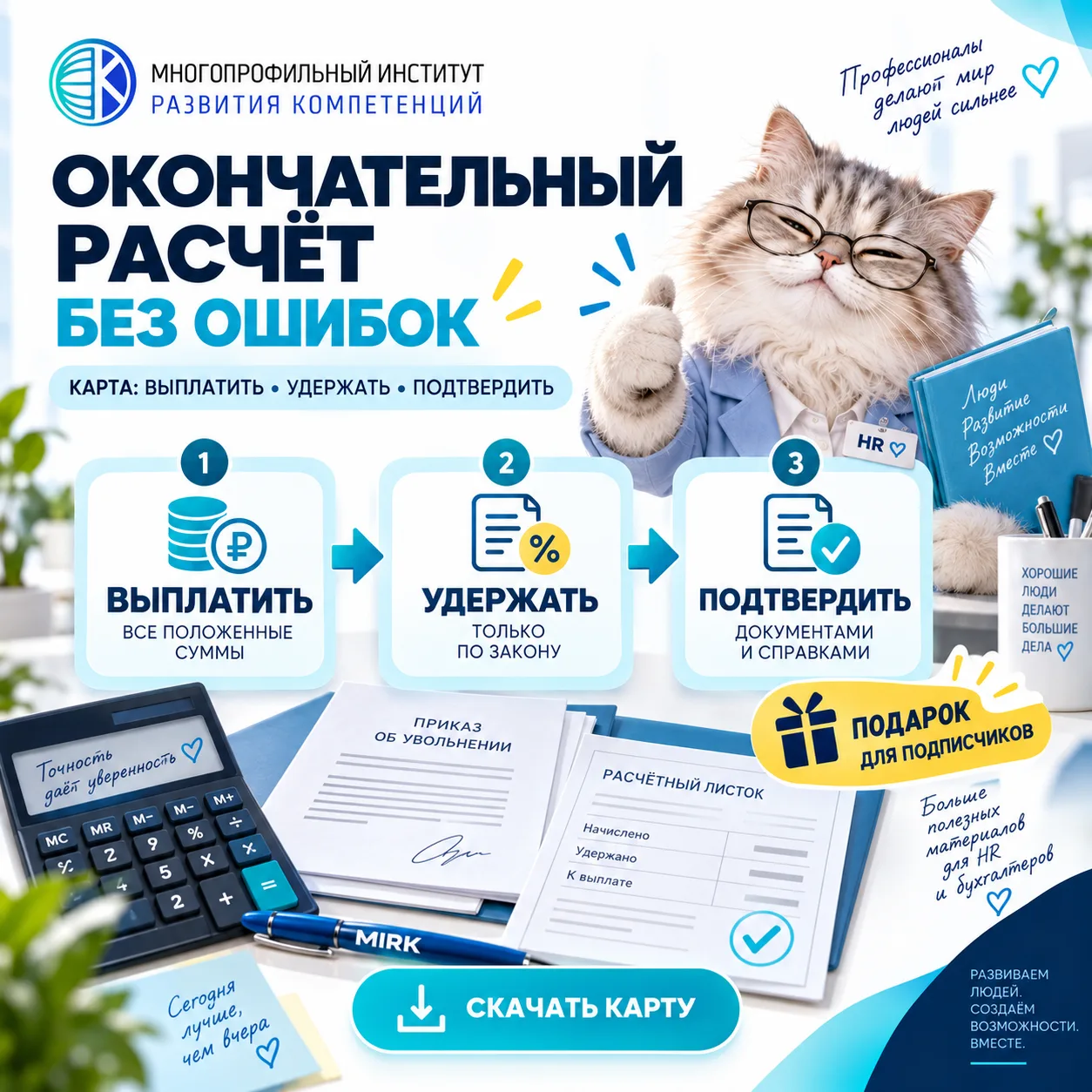 Скачать карту окончательного расчёта: выплатить, удержать, подтвердить.