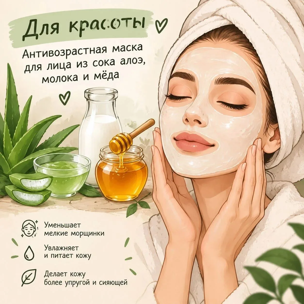 Антивозрастная маска для лица - очень просто, а результат удивит