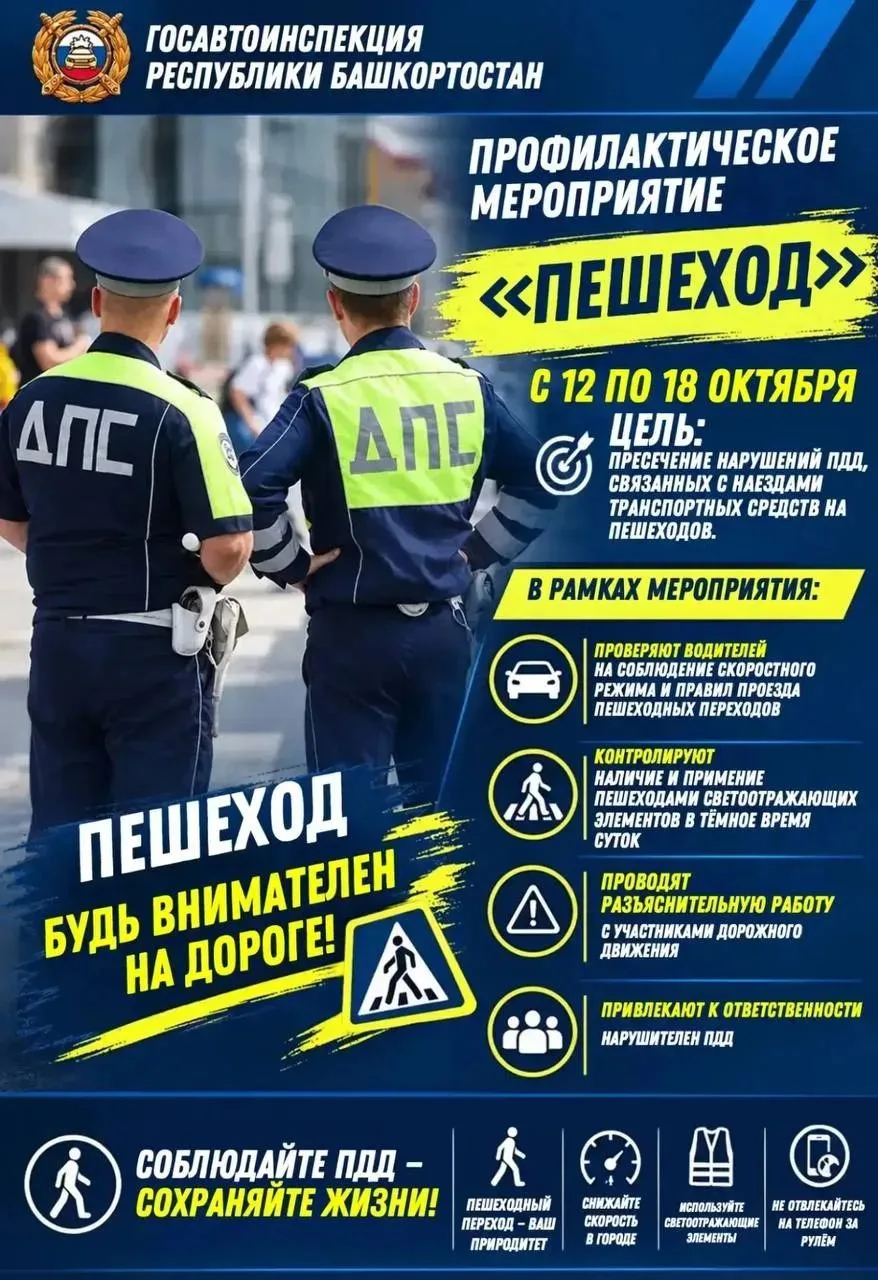 В Башкортостане стартует профилактическое мероприятие «Пешеход»