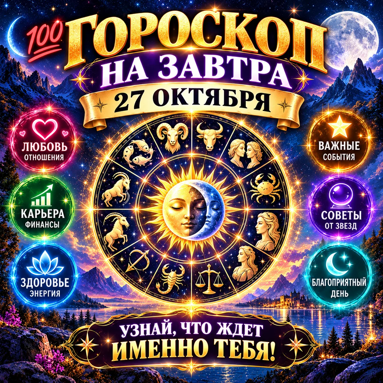 💯 Гороскоп на завтра 27 октября 🌟