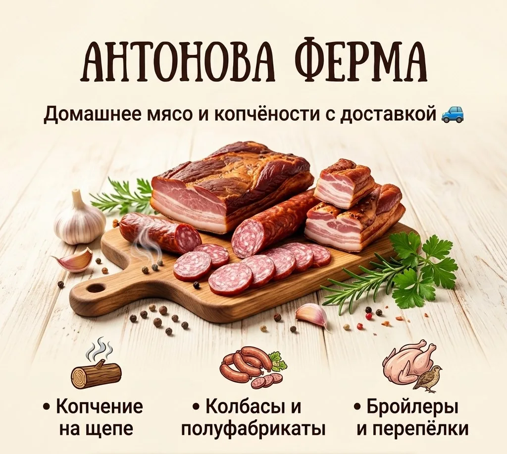 Настоящее домашнее мясо и копчености с доставкой прямо к вашему столу!
