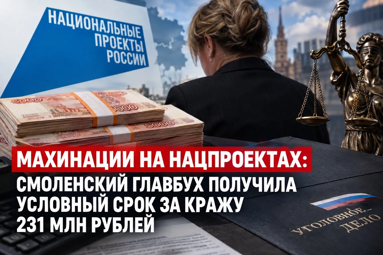 ⚡️Махинации на нацпроектах: смоленский главбух получила условный срок за кражу 231 млн ...