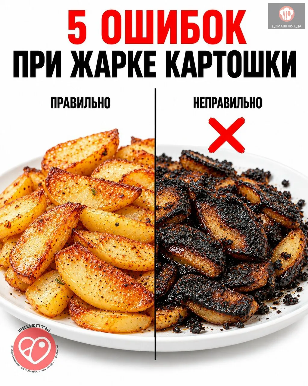 Картошка может подгорать, прилипать, разваливаться или получаться мягкой и бледной вмес...