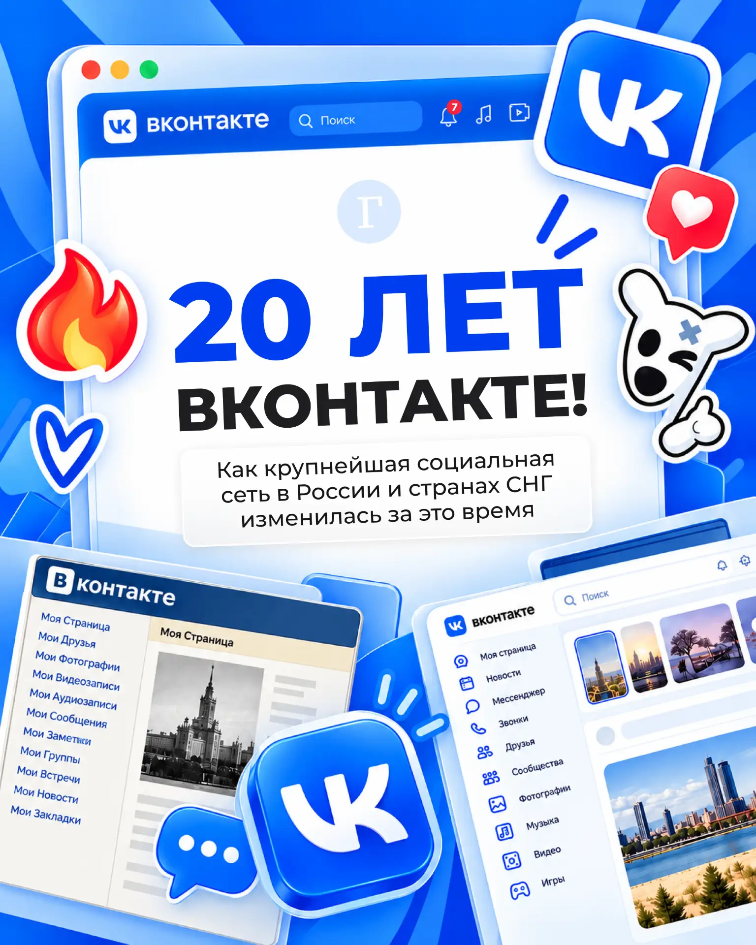 10 октября 2006 года в России запустили «ВКонтакте». Как соцсеть изменилась за 20 лет?