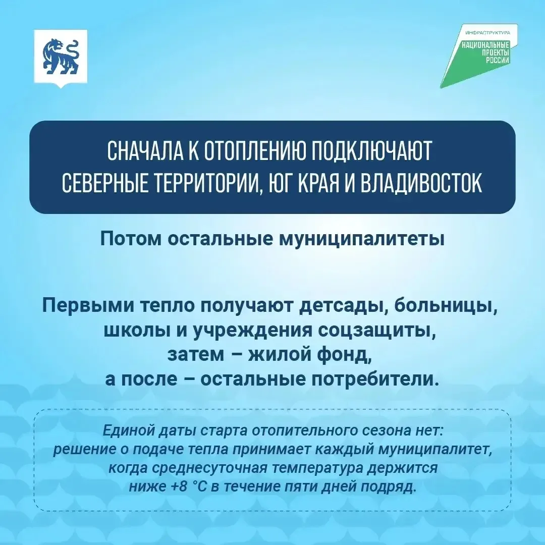 🌡️ Отопительный сезон стартует в Приморье. Процесс подключения организован поэтапно: в...