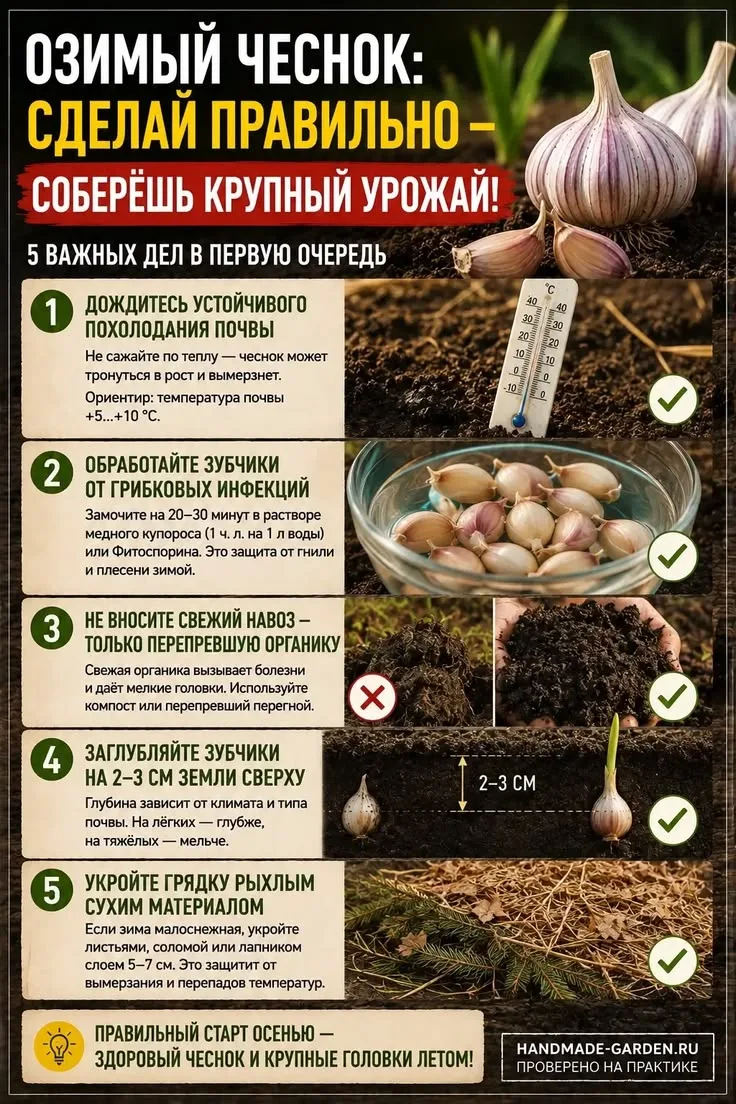 Озимый чеснок: сделай правильно-соберёшь крупный урожай! Правила посадки