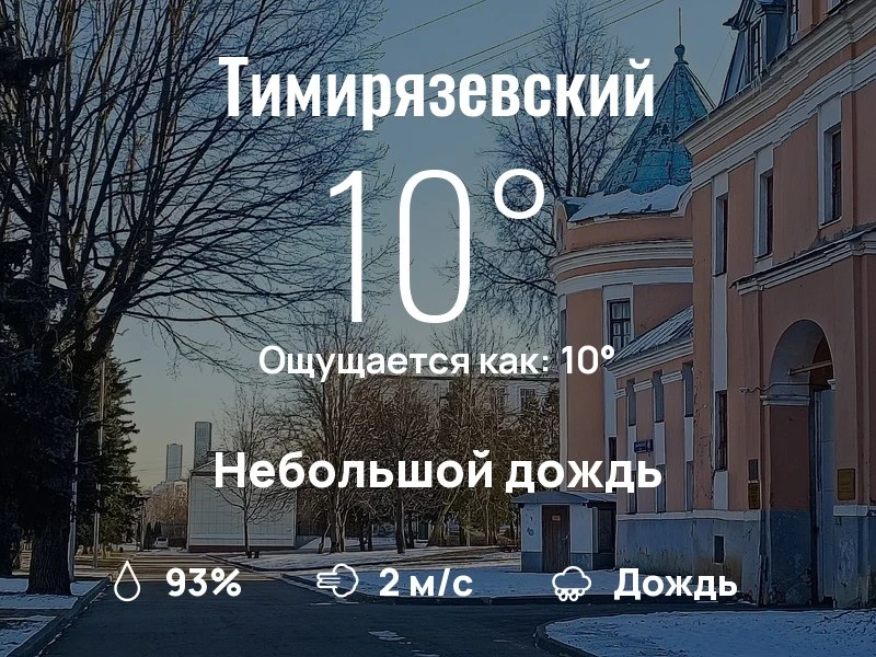 Что с погодой в Тимирязевском?
