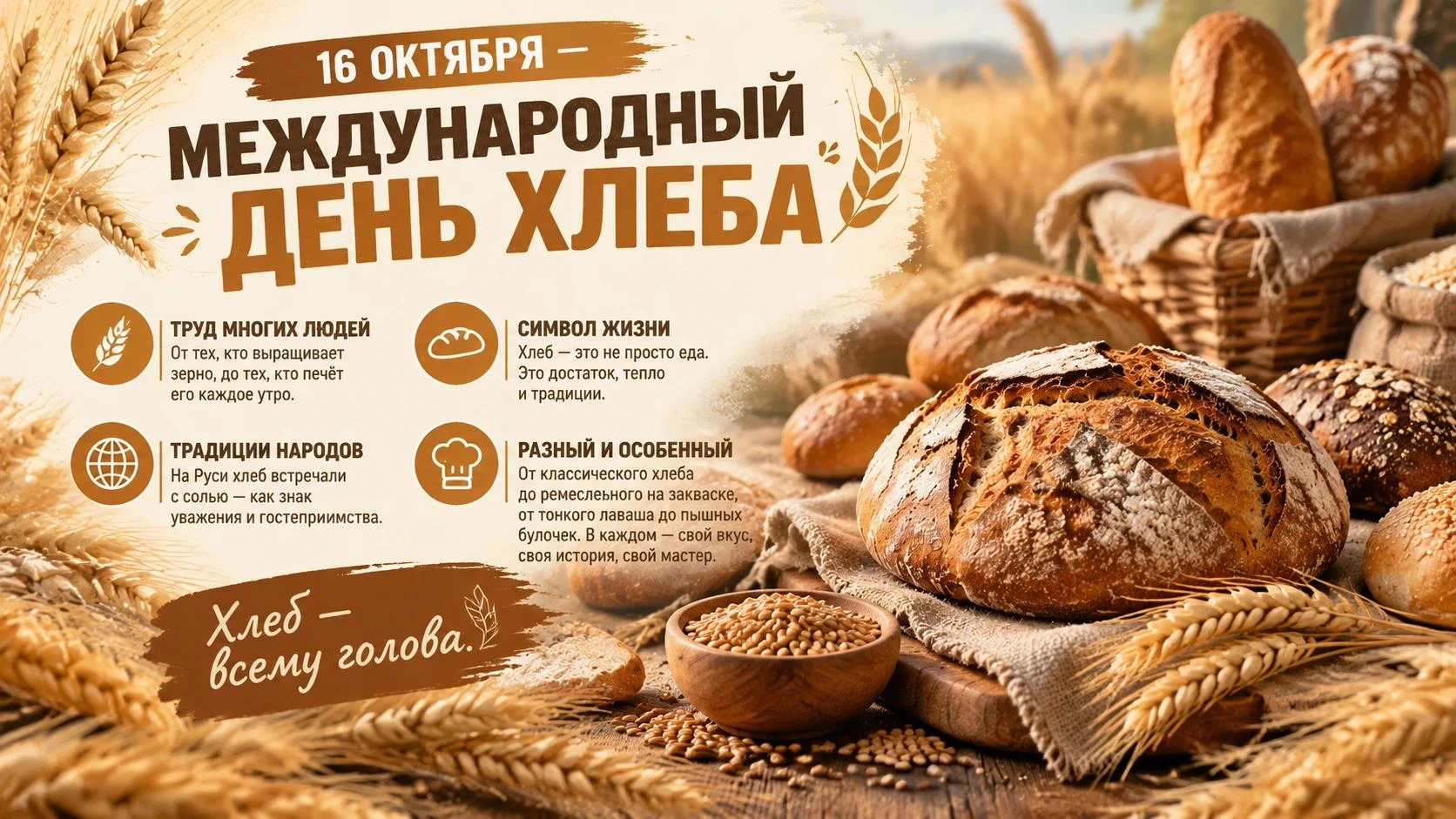 🍞 16 октября — Международный день хлеба