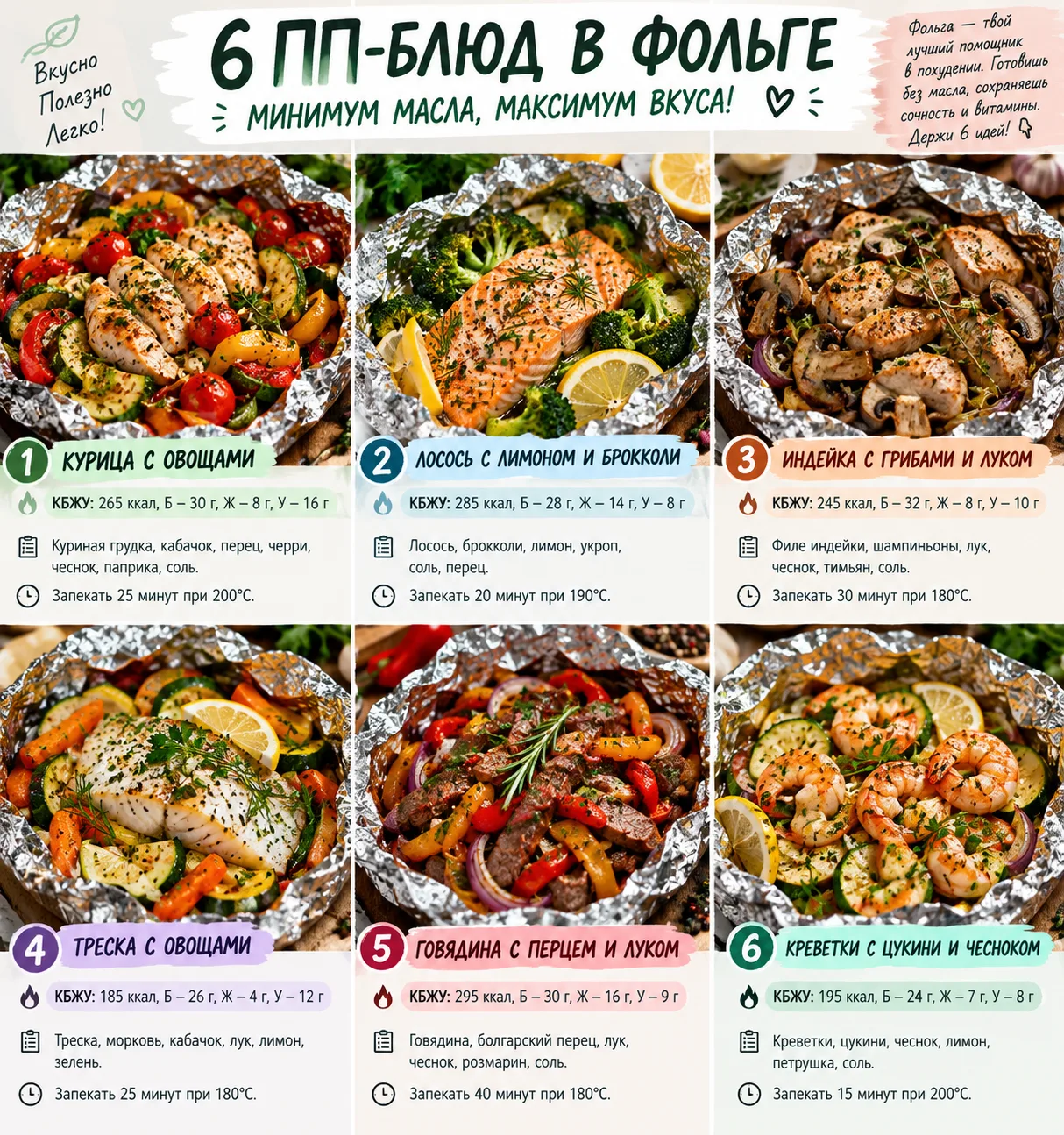 6 ПП-БЛЮД В ФОЛЬГЕ — СОХРАНЯЙ ПОДБОРКУ 🍽️✨