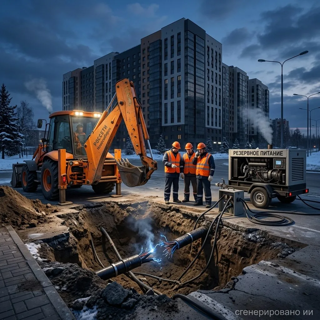Несогласованные работы оставили без света ЖК в Новосибирске