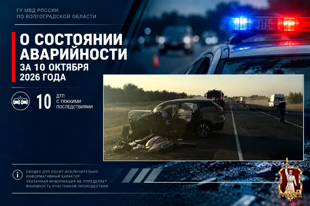 За минувшие сутки зарегистрировано 10 ДТП с тяжкими последствиями