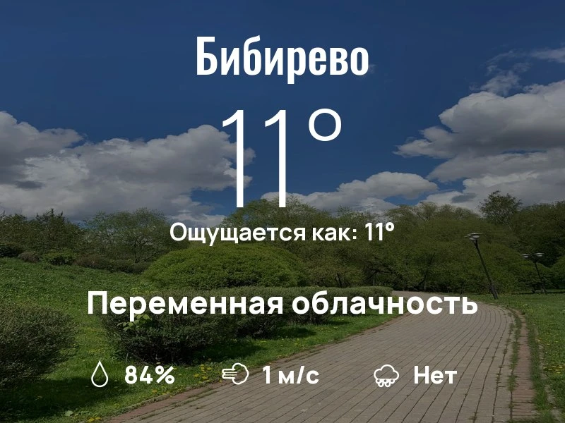 Что с погодой в Бибирево?