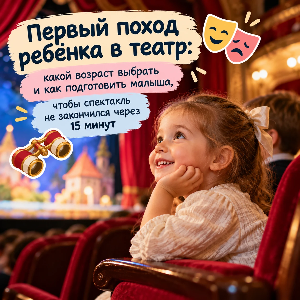 🎭 Первый раз в театр: как сделать так, чтобы ребёнок не попросился домой через 15 минут?