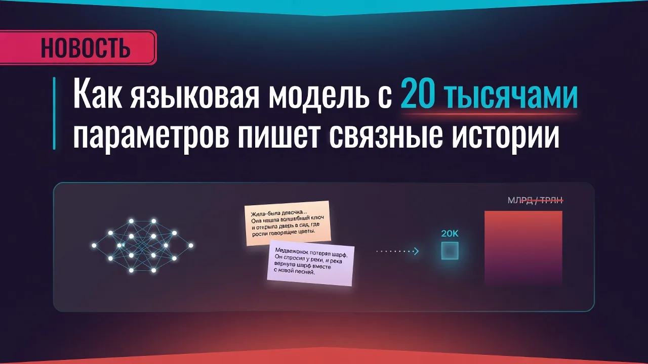Как языковая модель с 20 тысячами параметров пишет связные истории
