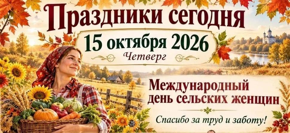 🎉 Праздники сегодня — 15 октября 2026 🎉