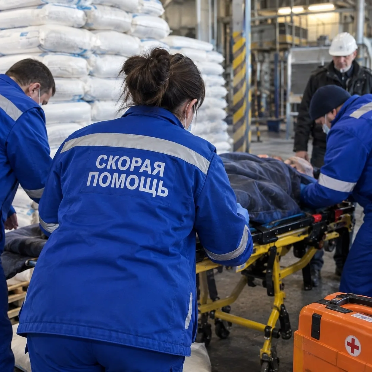 ⚡️ На сахарном заводе в Лебедяни на 55-летнюю уборщицу упали 50-килограммовые мешки с с...