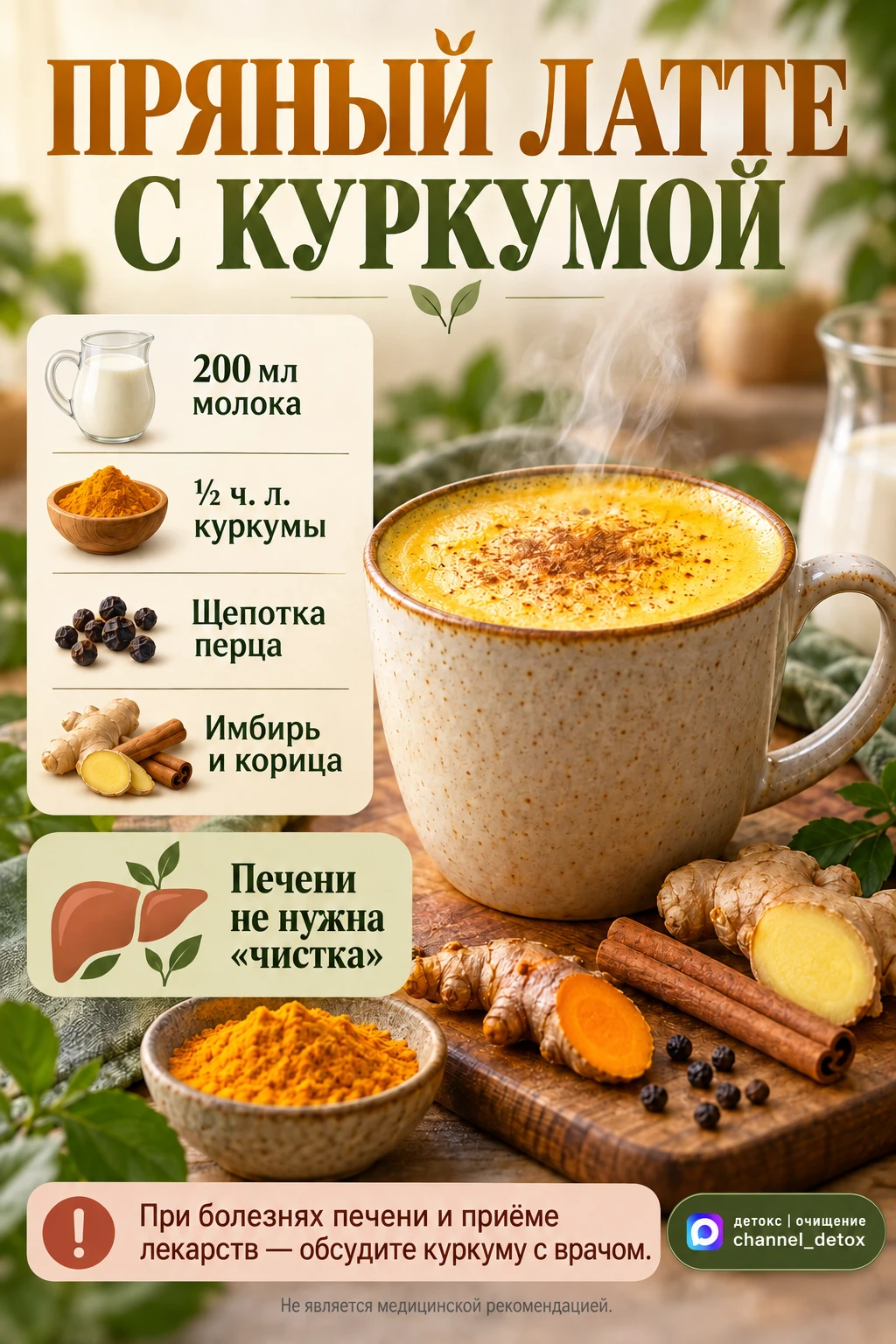 🍵 Пряный латте с куркумой