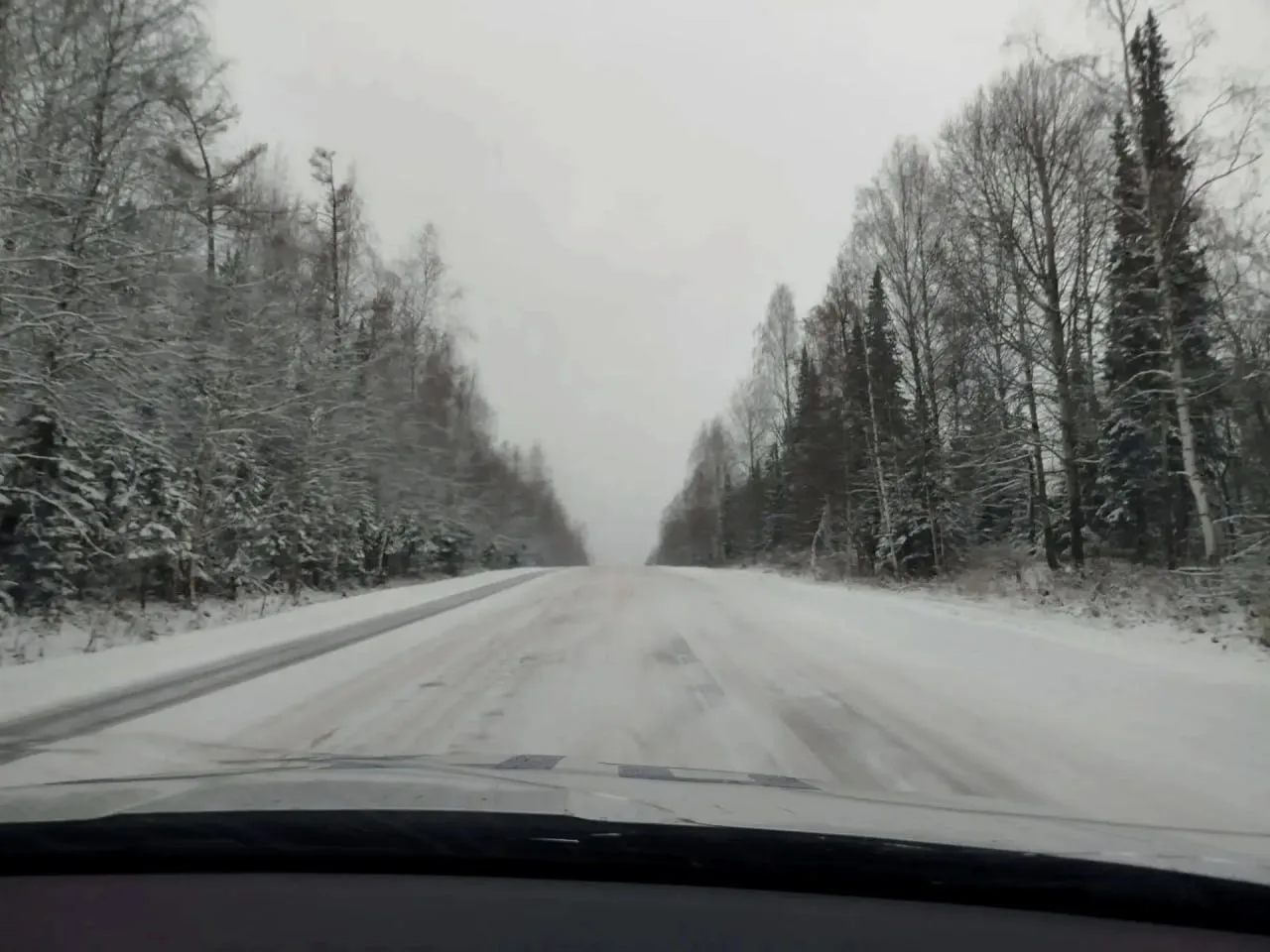 На загородных трассах края сегодня снежно ❄️