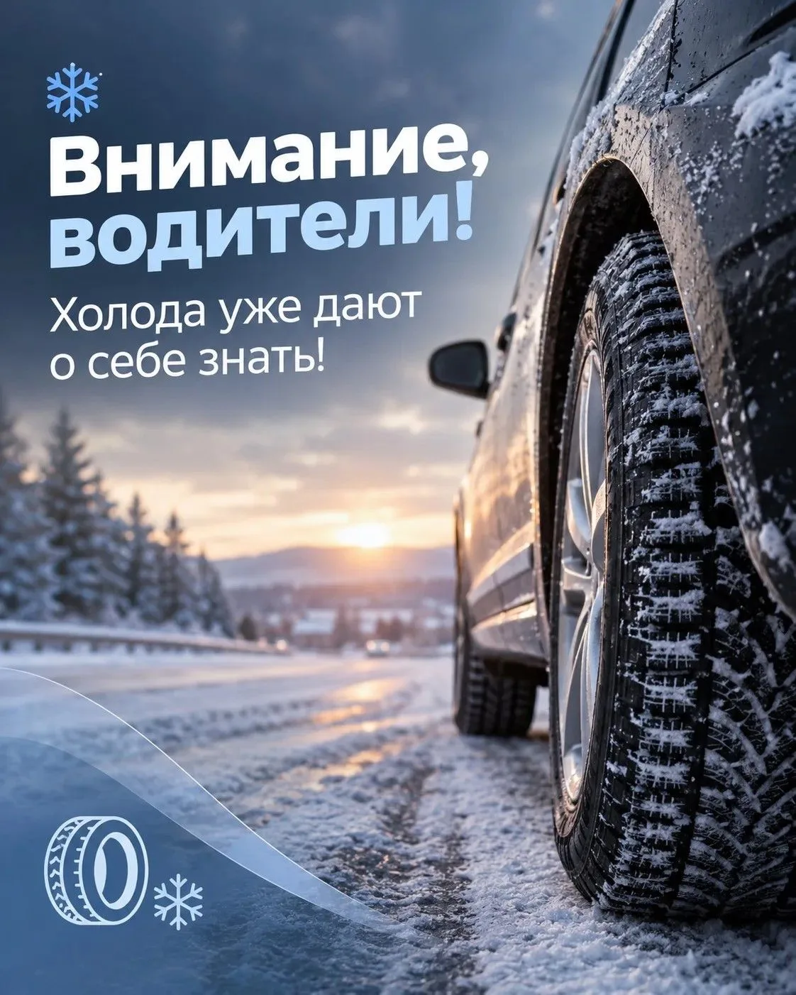 🚗 Внимание, водители! Холода уже дают о себе знать! ❄️