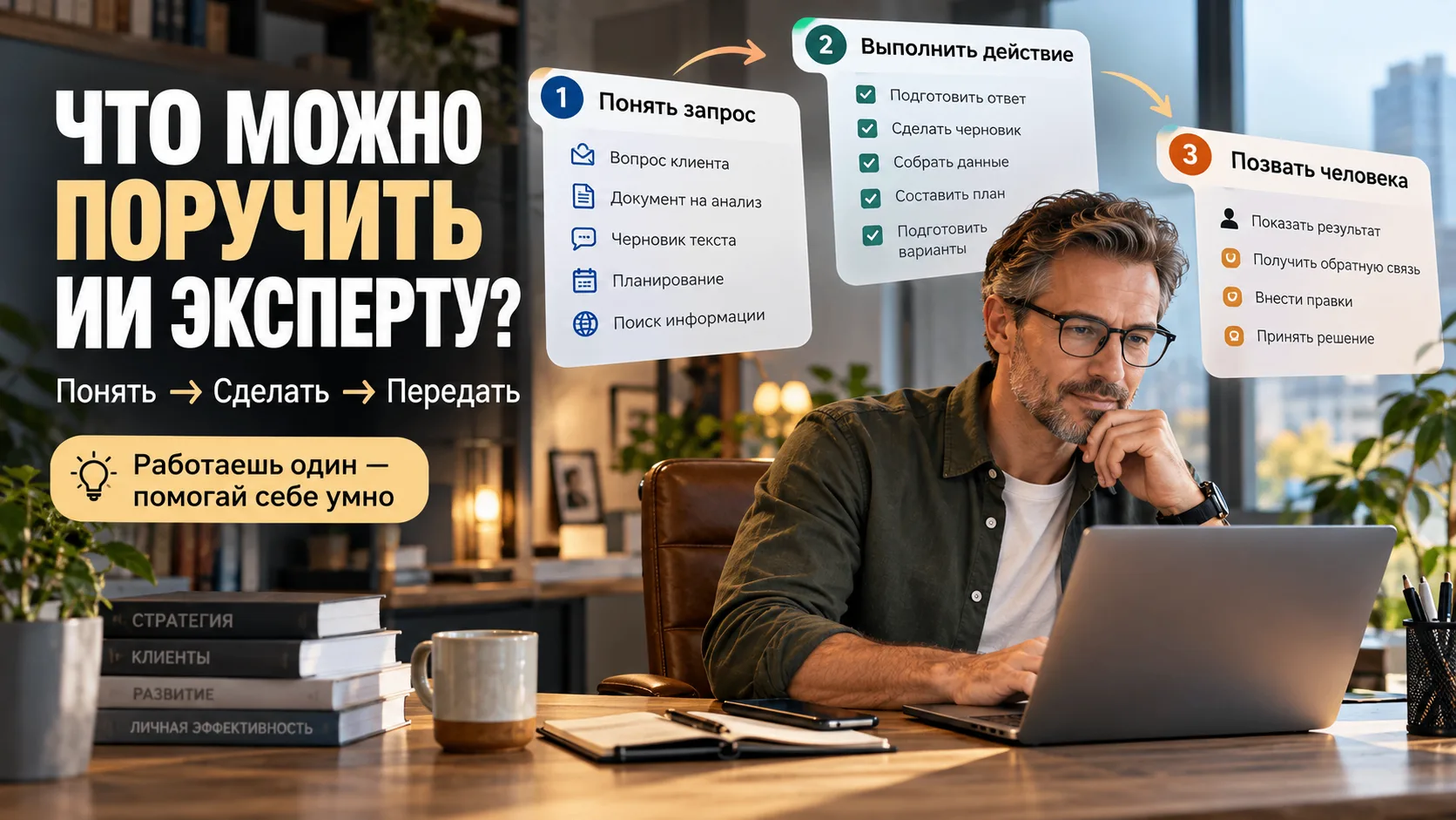 ЧТО МОЖНО ПОРУЧИТЬ ИИ ЭКСПЕРТУ, КОТОРЫЙ РАБОТАЕТ ОДИН.