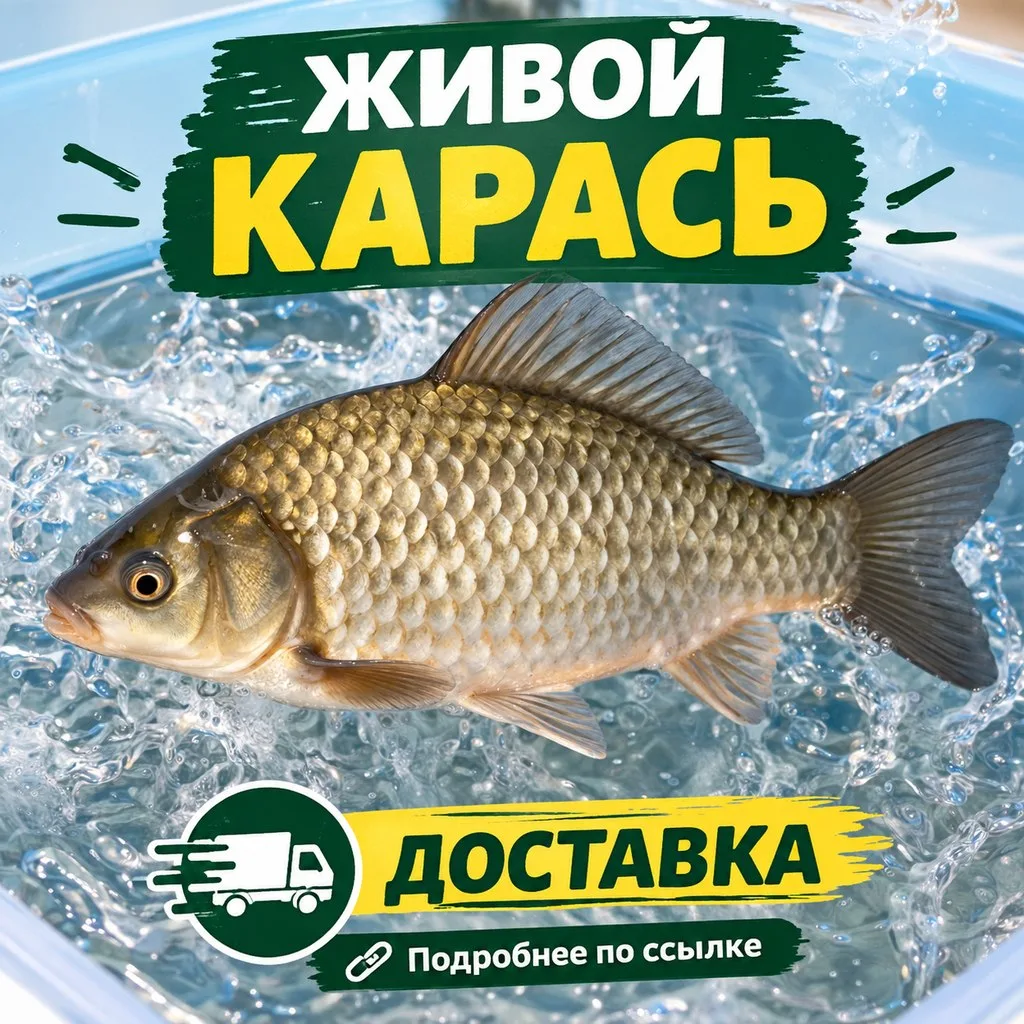 Живой карась, с доставкой на дом