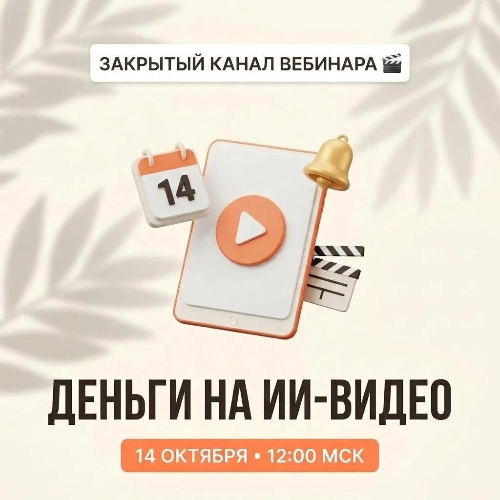 Добро пожаловать на практический вебинар «ДЕНЬГИ НА ИИ-ВИДЕО»! 🎬