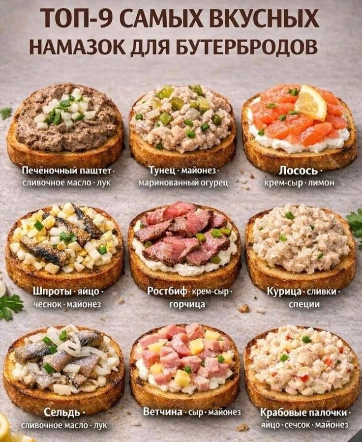 Вкусные намазки - готовим бутеры на завтрак с вечера.