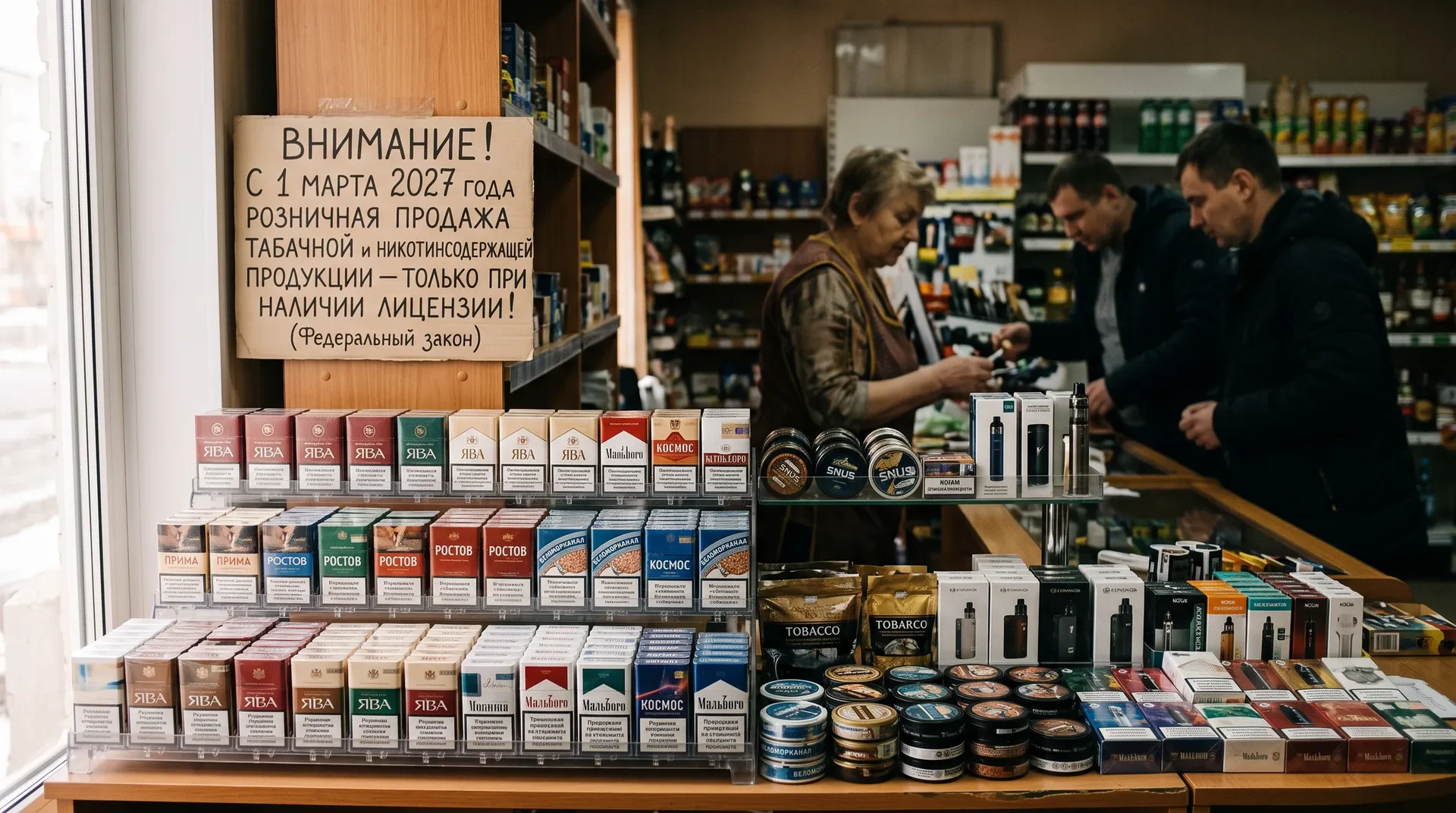 ЛИЦЕНЗИЯ НА ПРОДАЖУ ТАБАКА: ОБЯЗАТЕЛЬНА С 1 МАРТА 2027 ГОДА